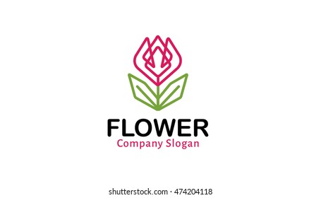 Flower Logo Design Illustration