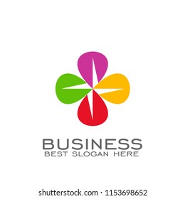 Flower logo design. leaves colorful graphic design.