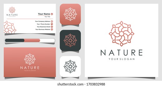 flower logo design with line art style. logos can be used for Spa, Beauty salon, Decoration, Boutique. icon and business card