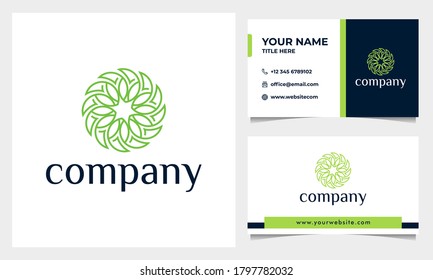 Flower logo design with line art style. logo for spa, beauty salon, decoration, boutique. and business card Premium Vector Business Nature