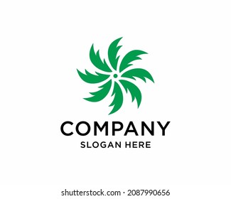Flower logo design. Palm vector logotype symbol.