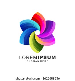 flower logo design premium vector