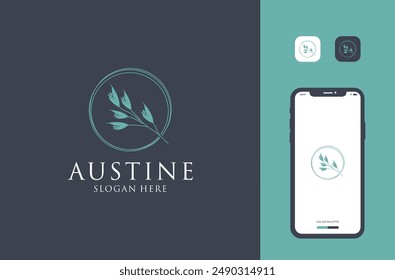Blumenlogo Design Premium Vektorgrafik