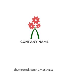 flower logo design sign vector icon