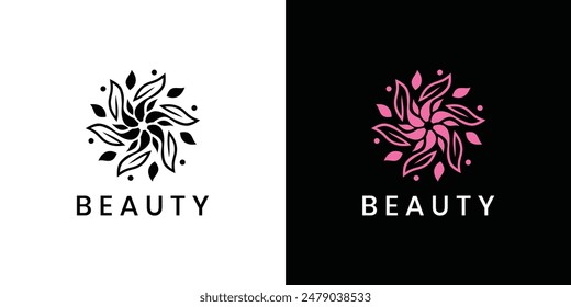 diseño del logotipo de la flor estilo lineal simple	