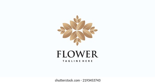 Flower logo design simple and unique Premium Vector