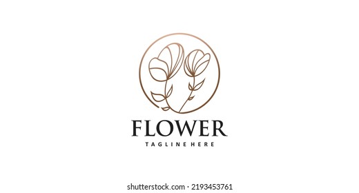 Diseño de logotipo de flores Vector Premium sencillo y único