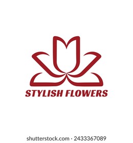 El diseño del logotipo de la flor es elegante y elegante, adecuado para un logotipo de la empresa relacionado con la filosofía de la flor