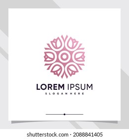 Flower logo design template with creative concept