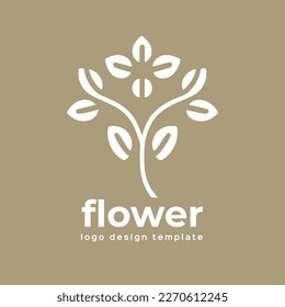 Flower logo design template. Elegant element for corporate identity, vector illustration. Botanical
