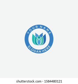 FLOWER LOGO DESIGN TEMPLATE ELEMENTS