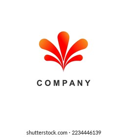 Flower logo design template with gradient colour.