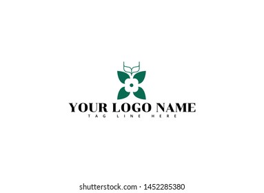 Flower logo design template. Isolated on white background.