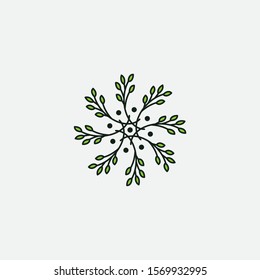Flower Logo Design Template. leaf, linear, vector