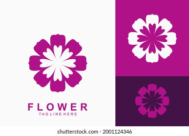 Flower Logo Design Template Line Art Stock Vector (Royalty Free ...