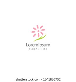 Flower logo design template on white