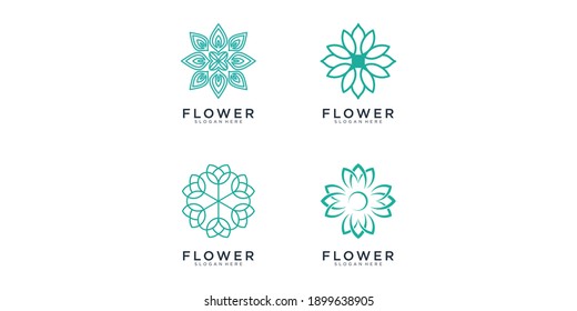flower logo design template set	