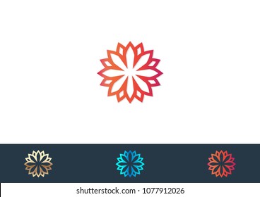 Flower logo design Template vector icon illustration