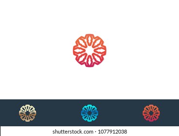 Flower logo design Template vector icon illustration