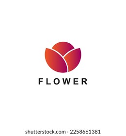 Designvorlage für Blumenlogo. Vektorgrafik.