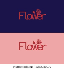 diseño del logo de la flor. diseño de logotipo de texto con icono 