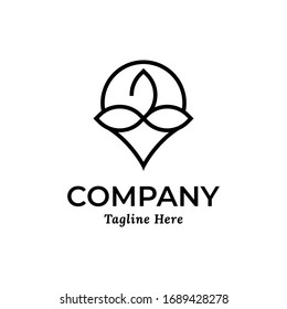 Flower Logo Design, Track, Point, Gps