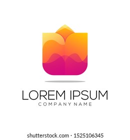 flower logo design vector abstract