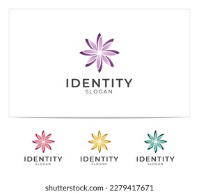 Flower logo design vector, colorful, elegant and luxury style