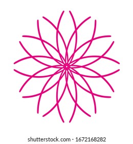Flower for logo design vector illustration isolated on white background. Healthy and fresh concept symbol. Can be used for yoga, meditation. Easy to add text, change color. Space for text, copy paste.