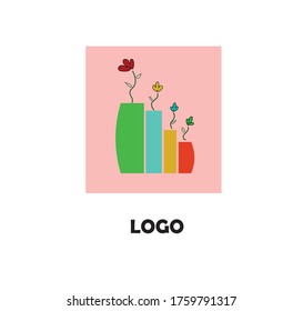 Plantilla de ilustración vectorial de diseño de logotipo de flor