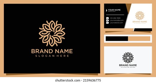 flower logo design vector illustration template, creative line flower logo design