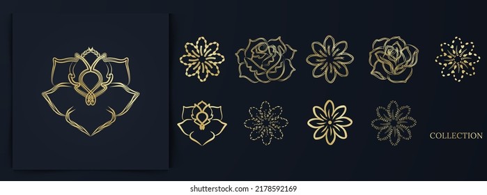 ilustración vectorial de diseño de logotipo de flores