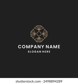 flower logo design vector luxury template