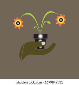 Flower logo design vector stock