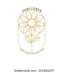 Flower logo design vector. sunflower Icon Universal flower logo, Vector Illustration. 