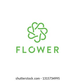 Flower logo design vector template with minimalist Concept style. Organic symbol and nature icon for health product, beauty salon, brand fashion, Company and Business.