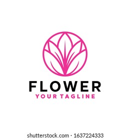 Flower logo design vector template with line Concept style. Rose Symbol and lotus icon for jewelry, fashion, boutique, hotel, salon, Company And Business.