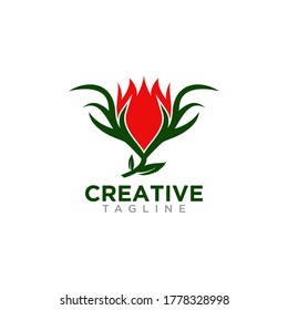 Flower logo design vector template