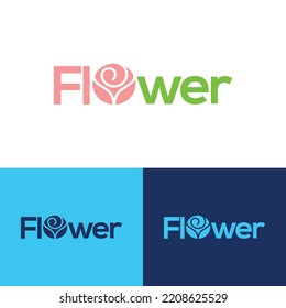 diseño del logotipo de flor, plantilla vectorial,