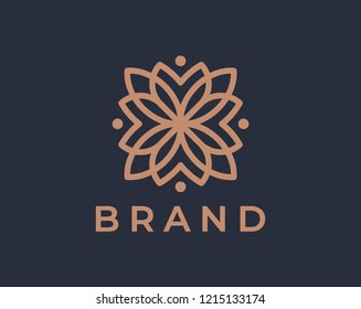 Flower logo design vector. Universal flower logo.
