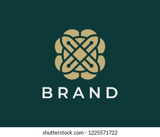 Flower logo design vector. Universal flower logo.