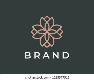 Flower logo design vector. Universal flower logo.