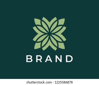 Flower logo design vector. Universal flower logo.