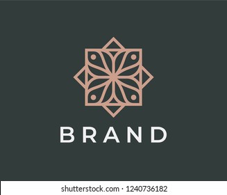 Flower logo design vector. Universal flower logo.