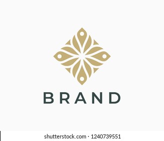 Flower logo design vector. Universal flower logo.