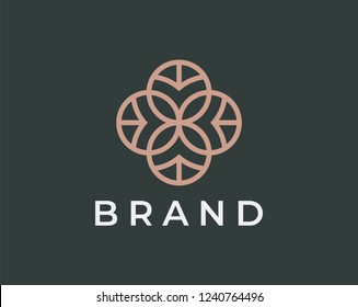 Flower logo design vector. Universal flower logo.