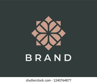 Flower logo design vector. Universal flower logo.