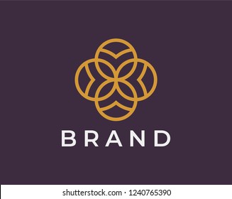 Flower logo design vector. Universal flower logo.