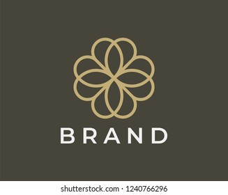 Flower logo design vector. Universal flower logo.