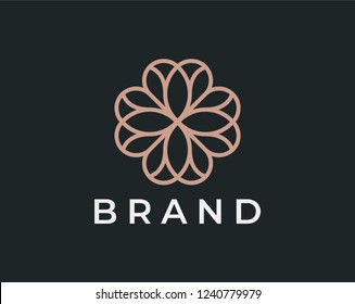 Flower logo design vector. Universal flower logo.